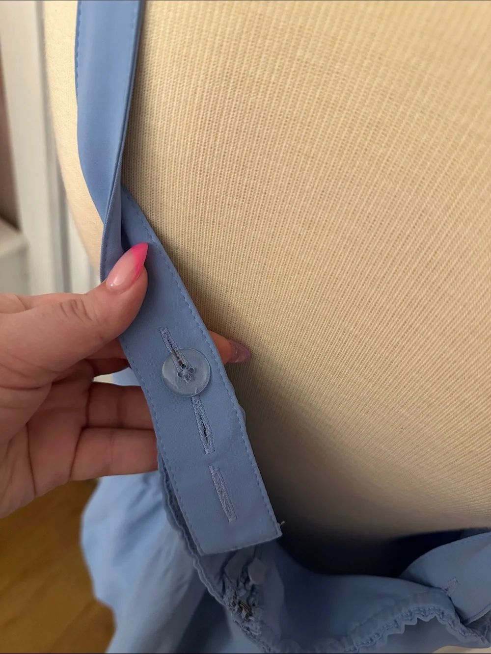 Abercrombie & Fitch Sky Blue Ruffle Tie-Front Maxi Dress